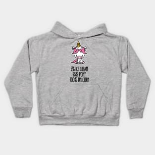 5% ice cream 95% pony 100% unicorn pun funny girl Kids Hoodie